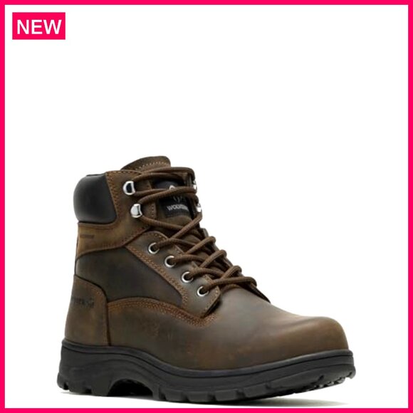 Waterproof Work Boots, Ankle Height, Leather Upper, Lace-Up Closure